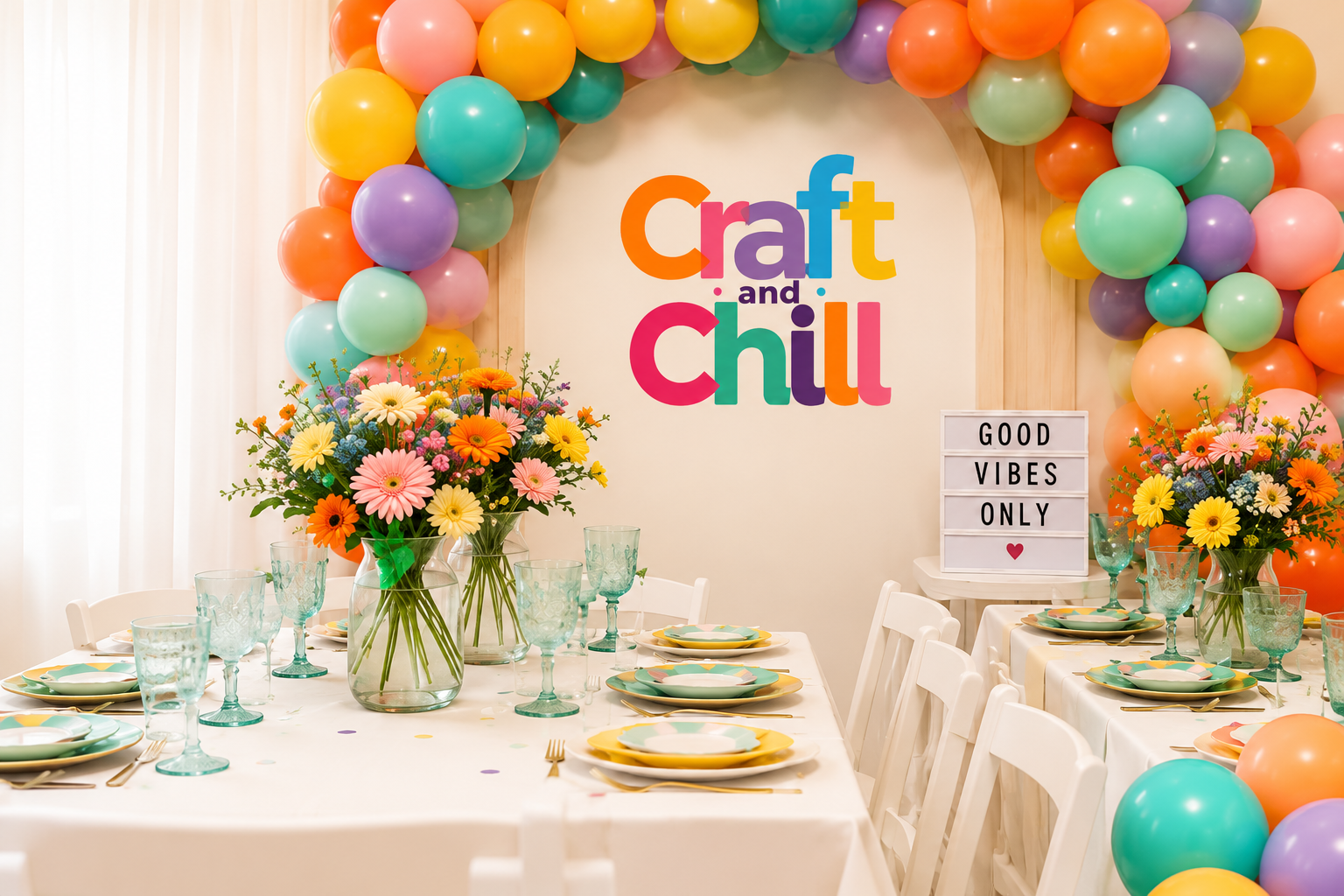 Decoración de evento Craft & Chill