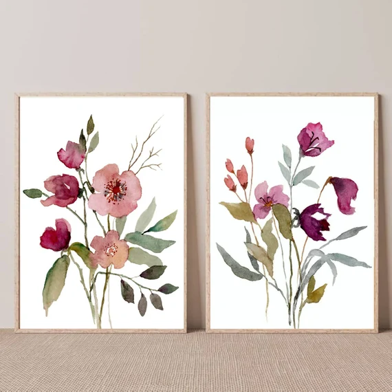 Acuarela Flores de Otoño